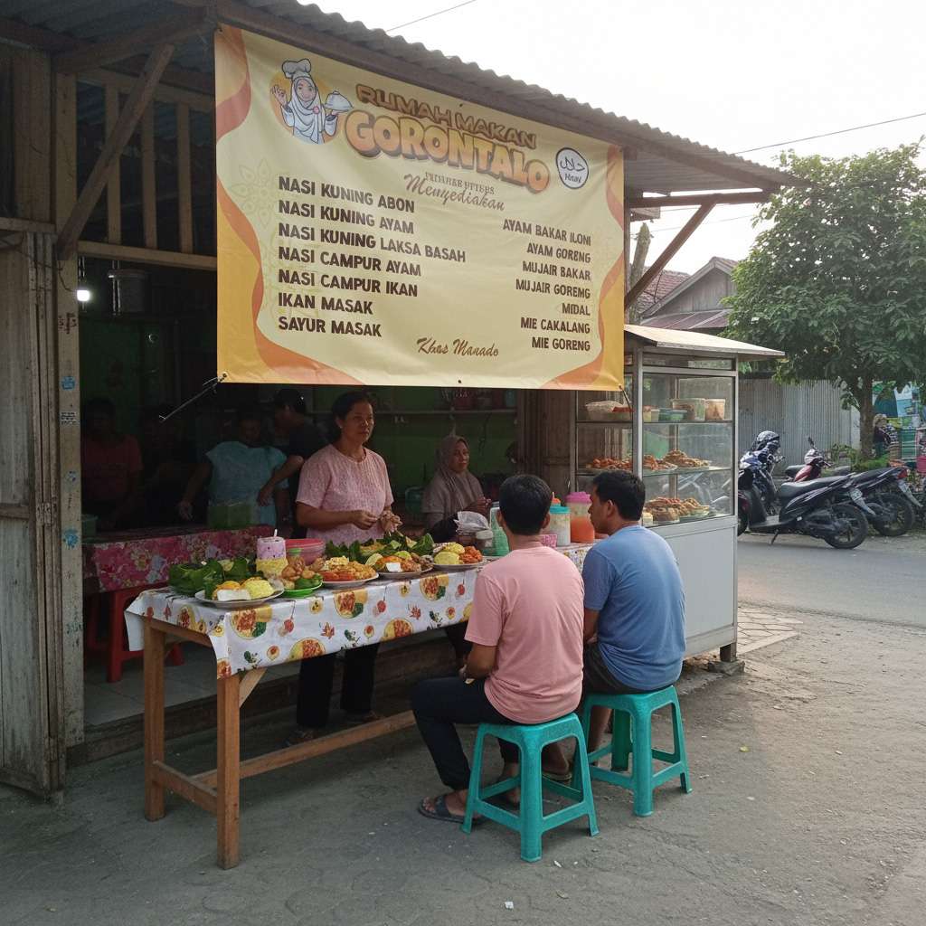 Baliho Menu Makanan Nasi Kuning Khas Gorontalo - Image 1