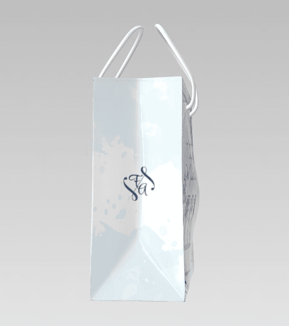 Wedding Gift Paper Bag Bridesmaid & Maid of Honor Blue Floral Elegant - Image 2