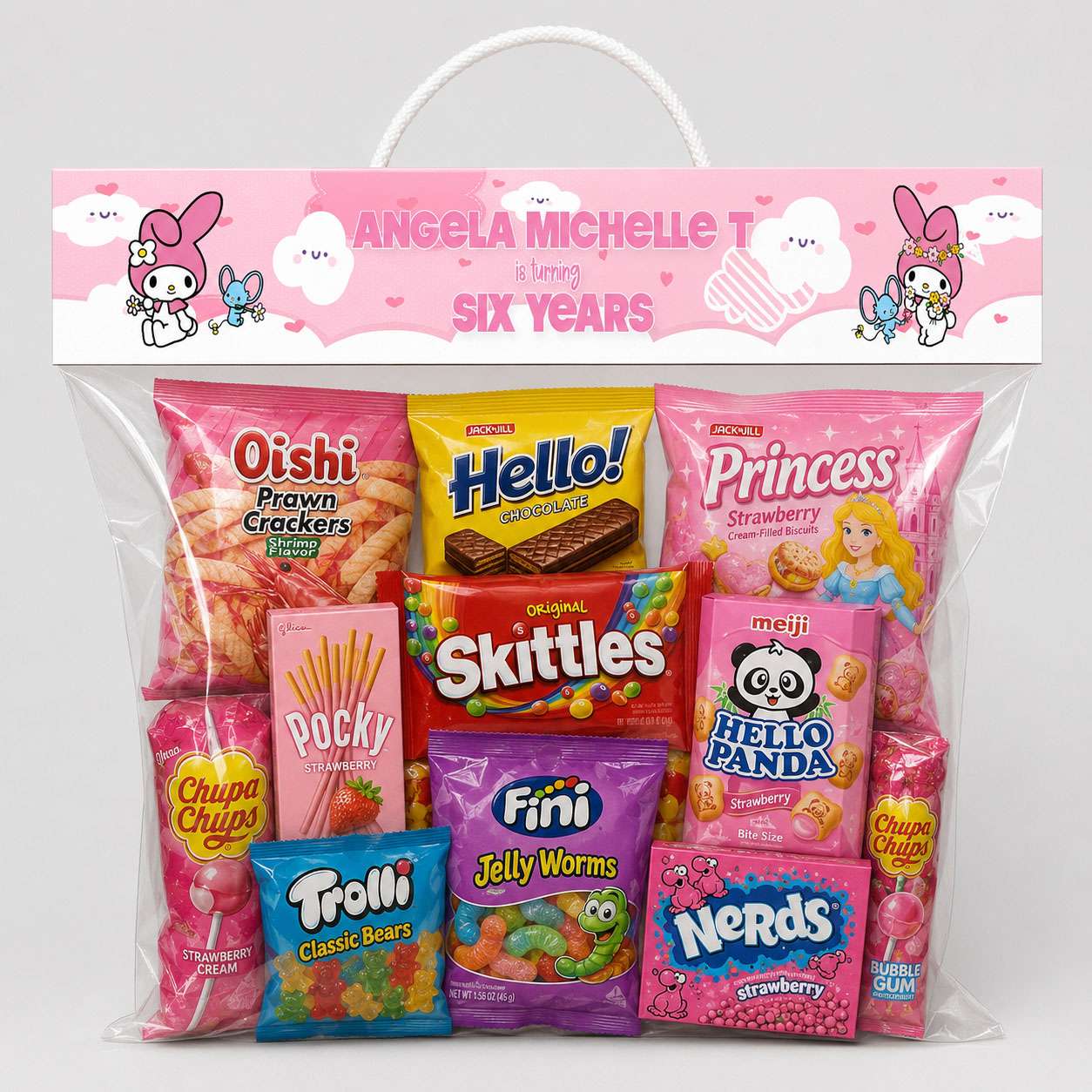 Label Snack Ulang Tahun My Melody Pink Candy Theme - Image 1