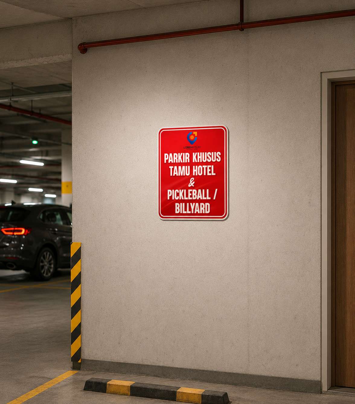 Sticker Parkir Khusus Custom – Signage Area Parkir Hotel dan Fasilitas - Image 1